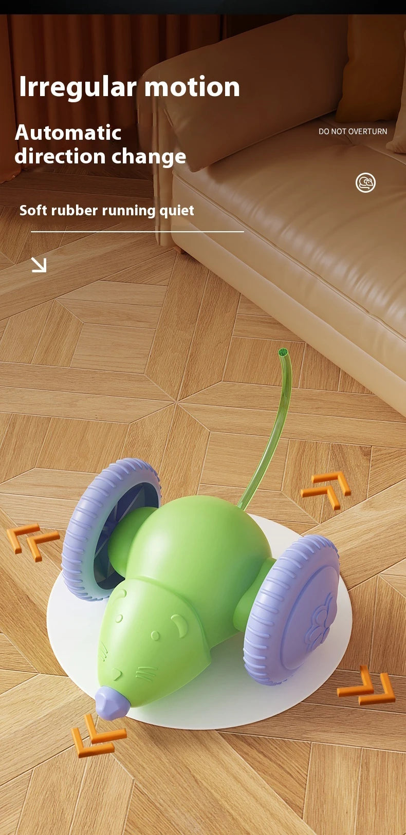 Electric Mouse Car Pet Toy - Rechargeable Automatic Teaser with Intelligent Obstacle Avoidance for Cats