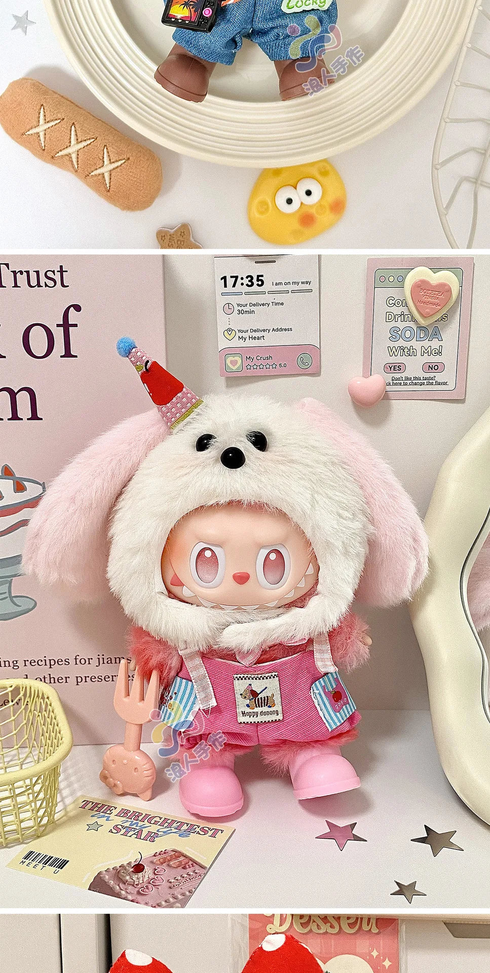 Hot Only Clothes 17cm for Labubu - Cute Kawaii Doll Clothing Accessories