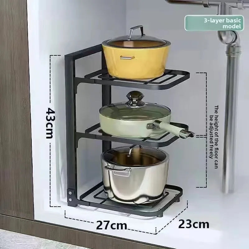 Stainless Steel Kitchen Shelves - Multi-Layered Storage Rack for Organising