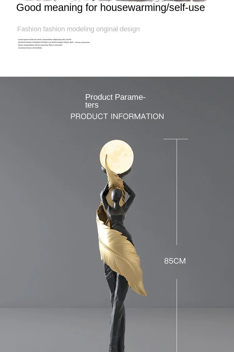Abstract Girl Statue - Artistic Resin Sculpture for Home Decor