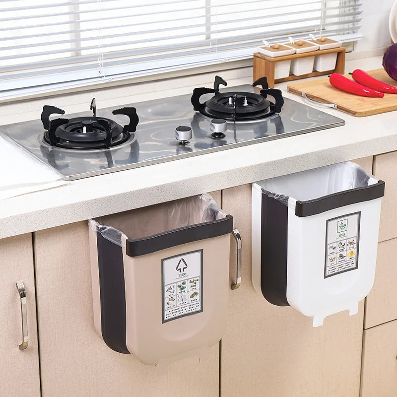 Kitchen Car Trash Can - Folding Garbage Bin for Easy Recycling