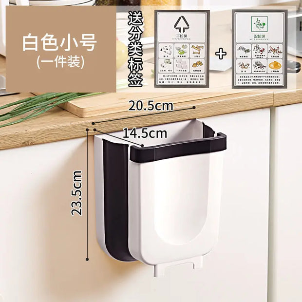 Kitchen Car Trash Can - Folding Garbage Bin for Easy Recycling