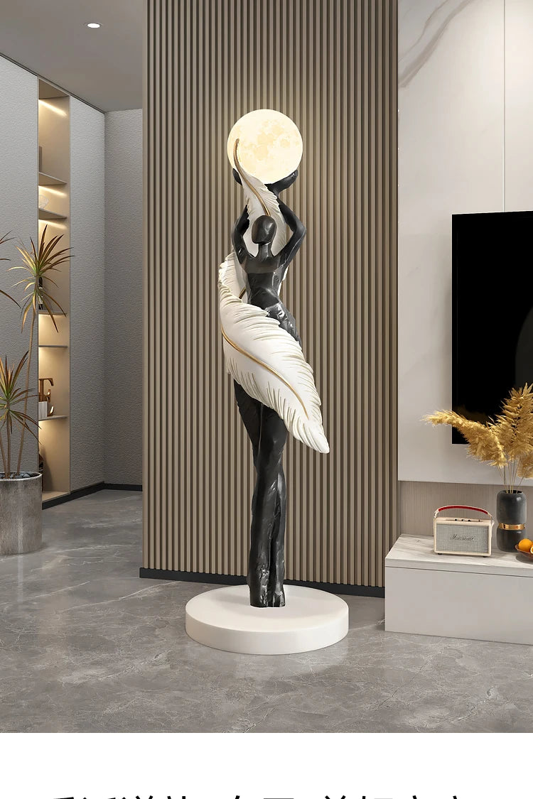 Abstract Girl Statue - Artistic Resin Sculpture for Home Decor