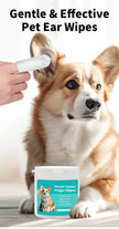 Ear Cleaning Wipes - Ear Care Fingertips for Ear Mite Removal in Cats and Dogs