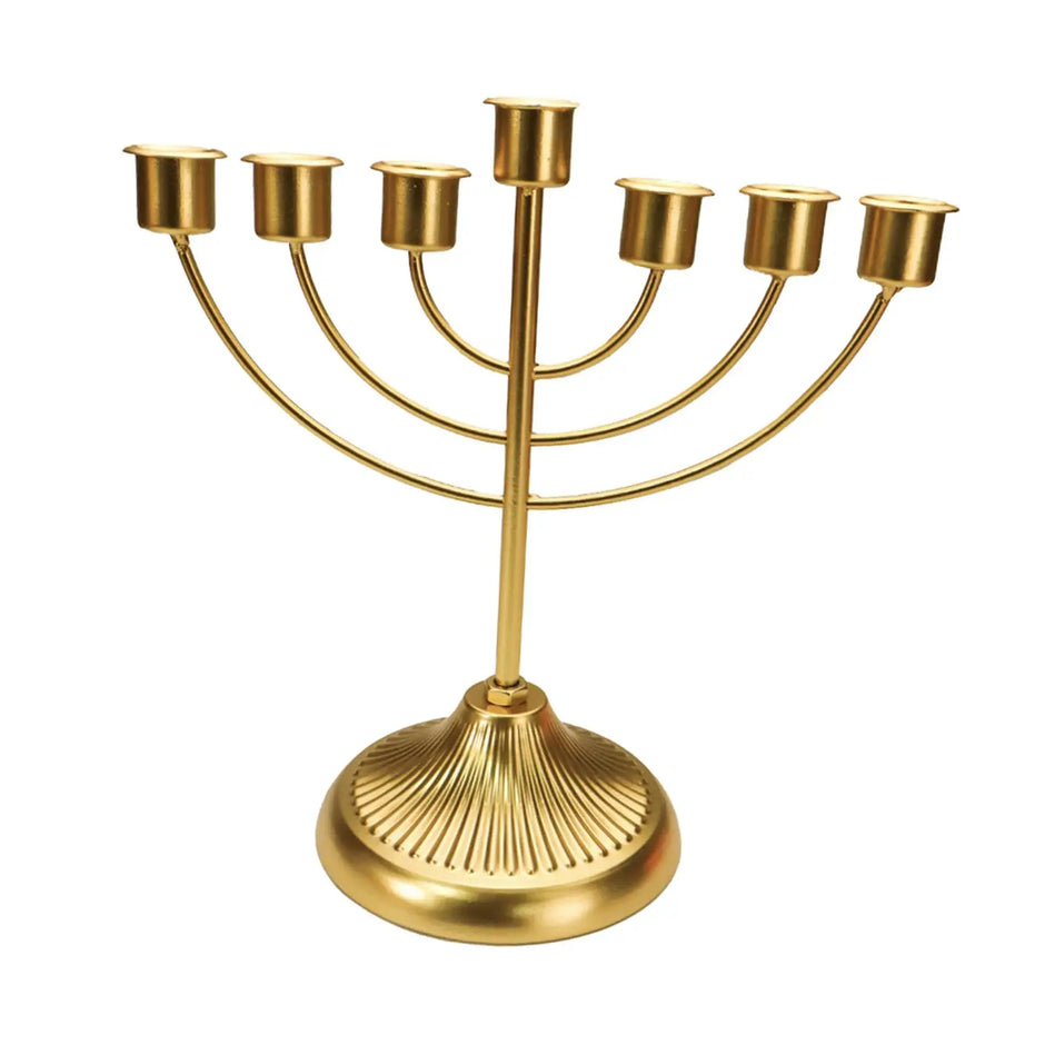 Golden Menorah Candelabra - Elegant Table Candlestick Holder for Hanukkah