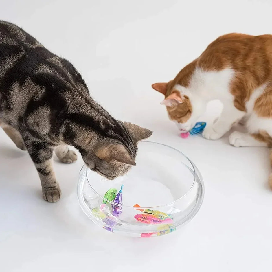 Cat Toy LED Inductive Interactive Swimming Robot Fish Toy - Glowing Electric Fish to Stimulate Play