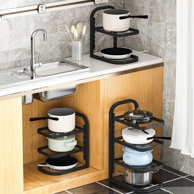 Stainless Steel Kitchen Shelves - Multi-Layered Storage Rack for Organising