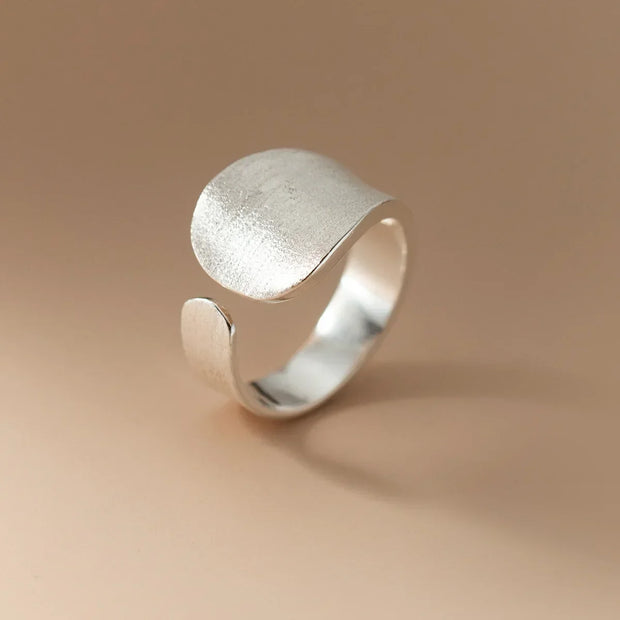 Sterling Silver Matte Finish Adjustable Rings Luxury