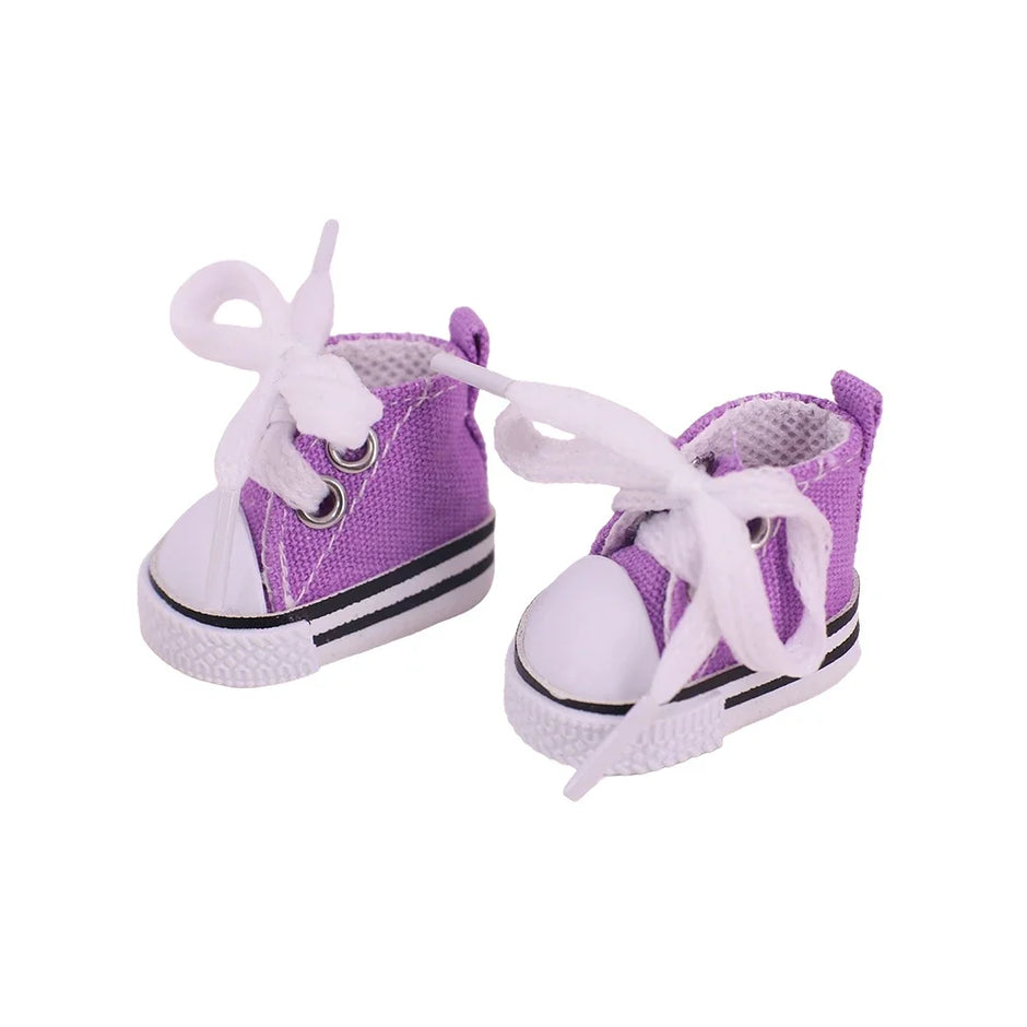 Doll Shoes - 3.8cm Canvas Shoes for 17cm Labubu Doll Accessories