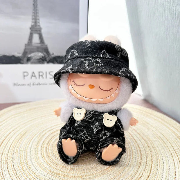 17cm Mini Labubu Doll Clothes - Outfit, Hat, Bag, and Shoes Accessories