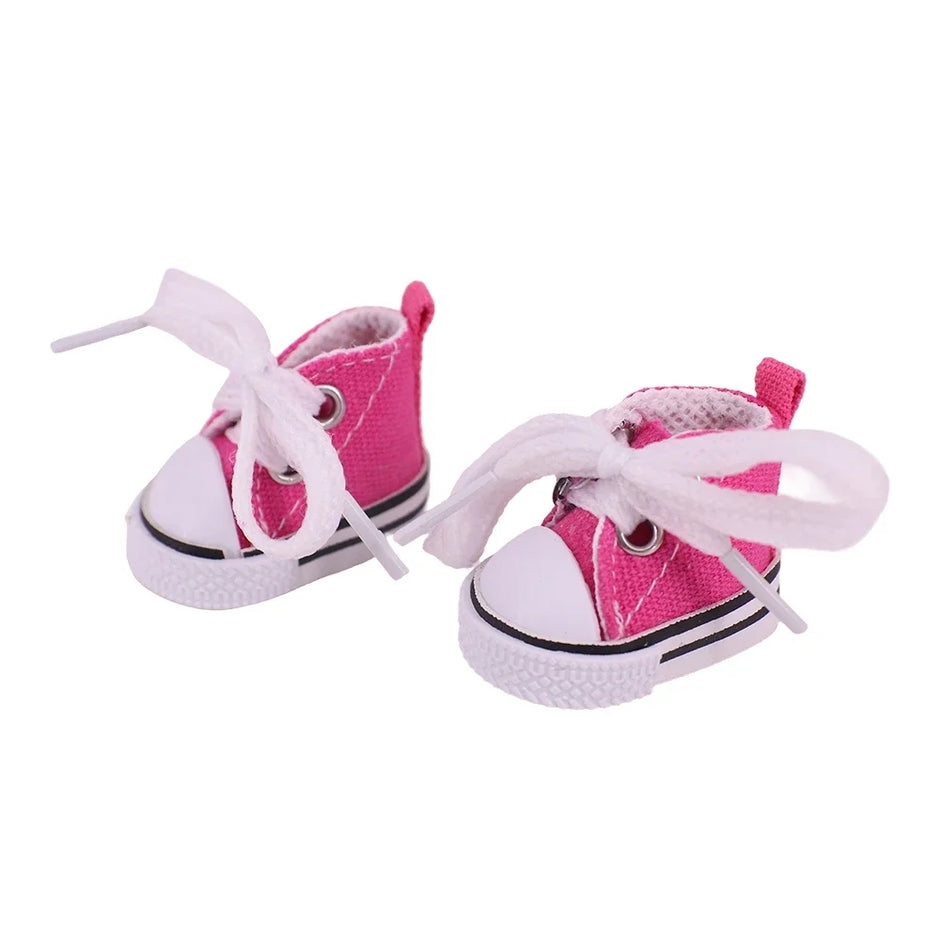 Doll Shoes - 3.8cm Canvas Shoes for 17cm Labubu Doll Accessories