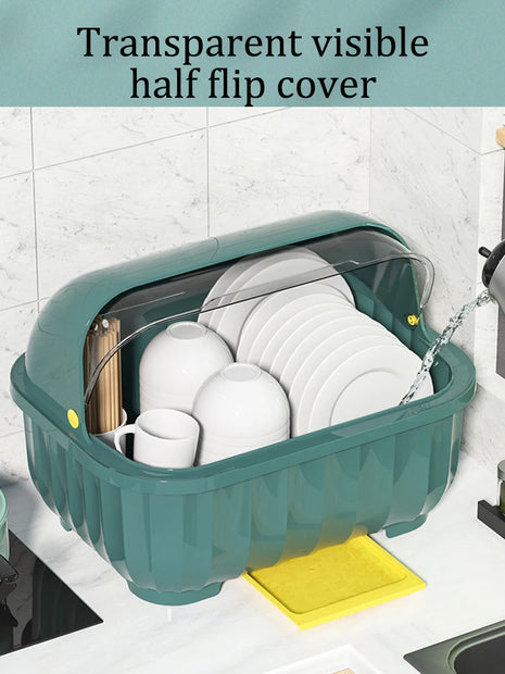 Kitchen Drain Cabinet - Lid Bowl Box and Tableware Storage Rack