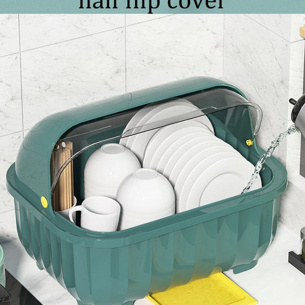 Kitchen Drain Cabinet - Lid Bowl Box and Tableware Storage Rack