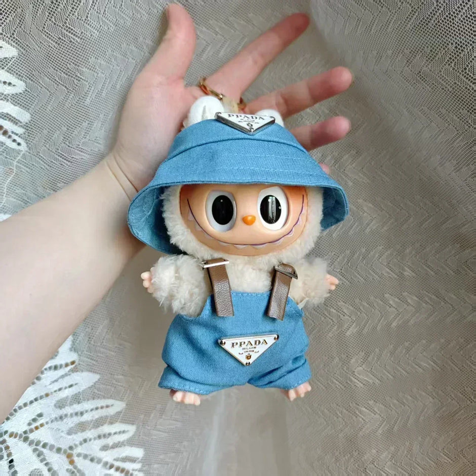 17cm Mini Labubu Doll Clothes - Outfit, Hat, Bag, and Shoes Accessories