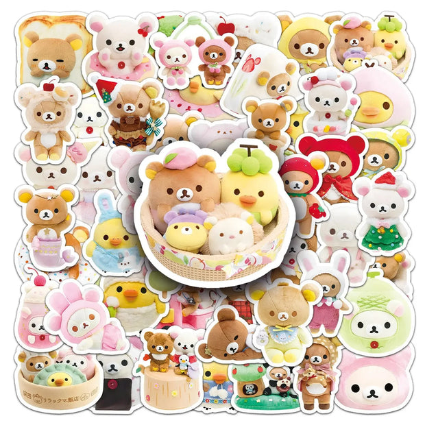 Rilakkuma Kawaii Stickers Anime Relaxed Bear DIY Art Supplies