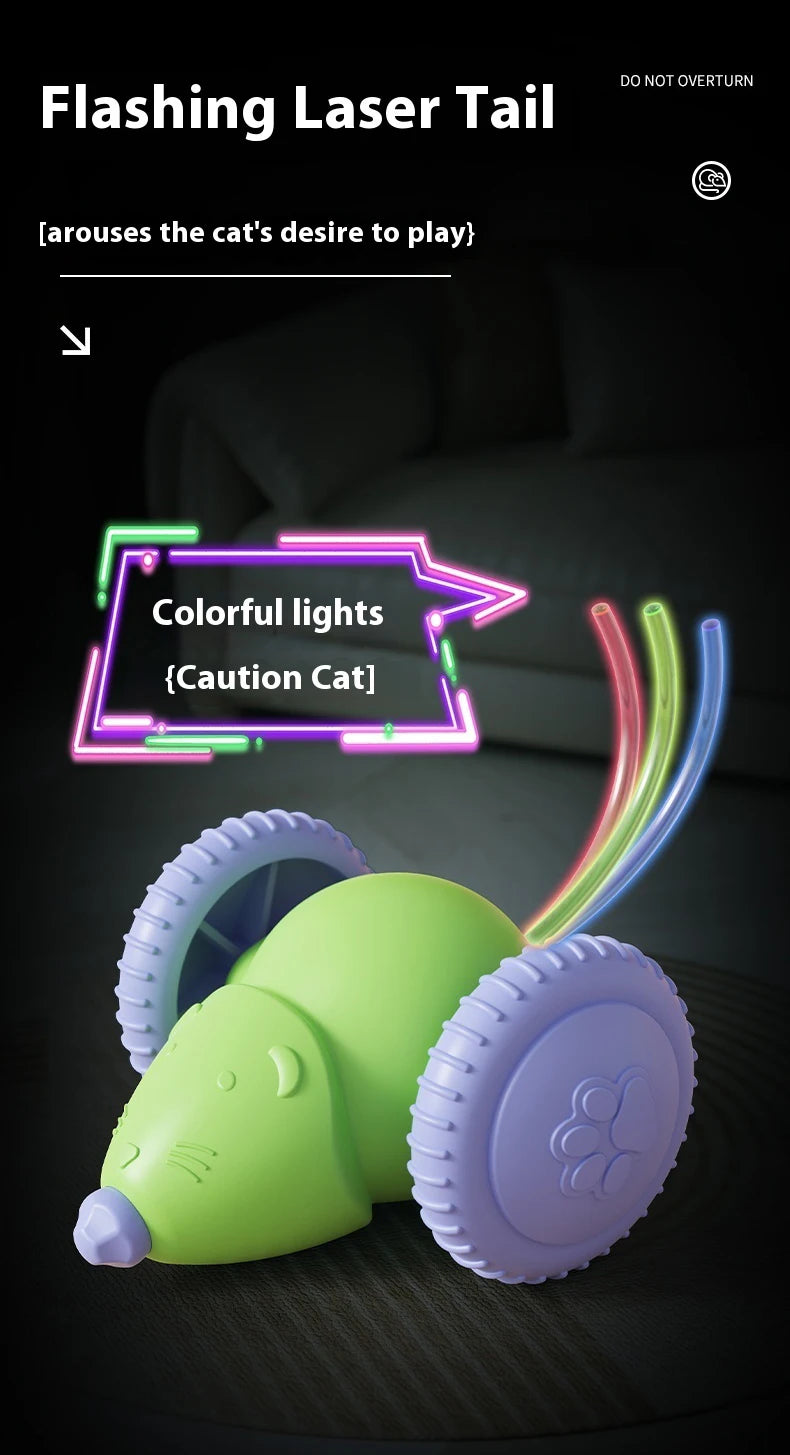 Electric Mouse Car Pet Toy - Rechargeable Automatic Teaser with Intelligent Obstacle Avoidance for Cats