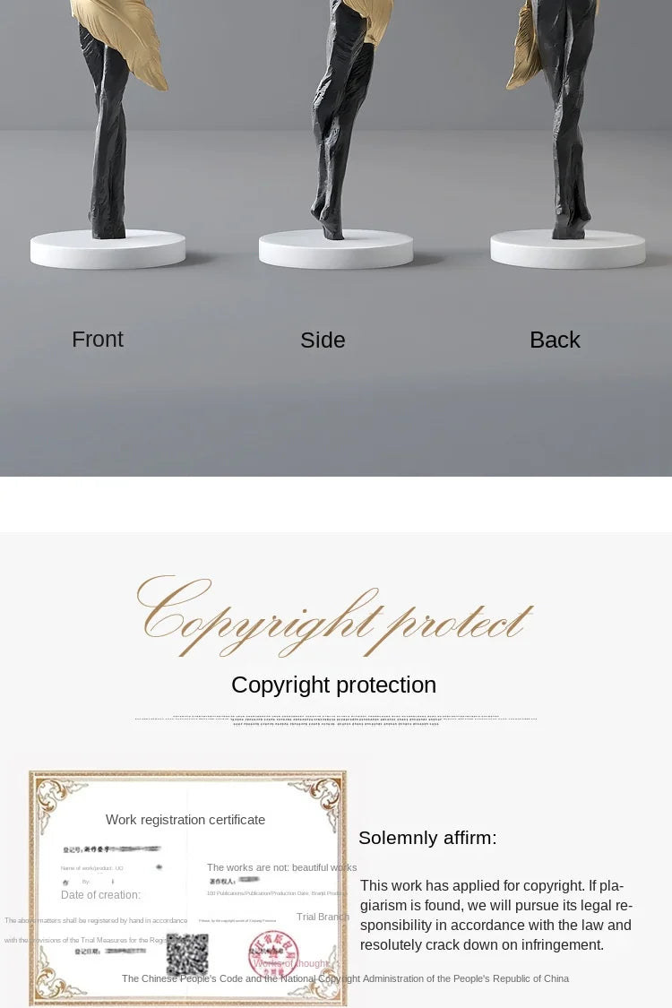 Abstract Girl Statue - Artistic Resin Sculpture for Home Decor