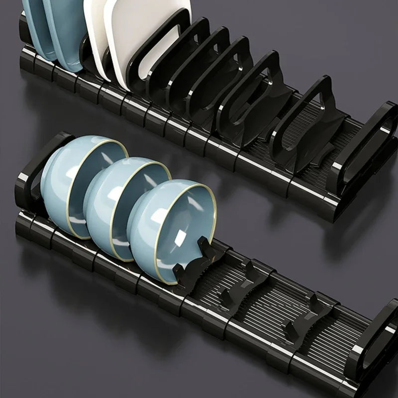 Kitchen Cabinets Dish Storage Rack - Built-In Plate Divider Organiser