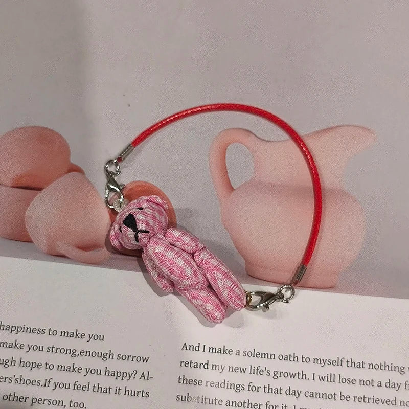 Labubu Clothes - Cute Bear Crossbody Bag and Pearl Necklace Accessories