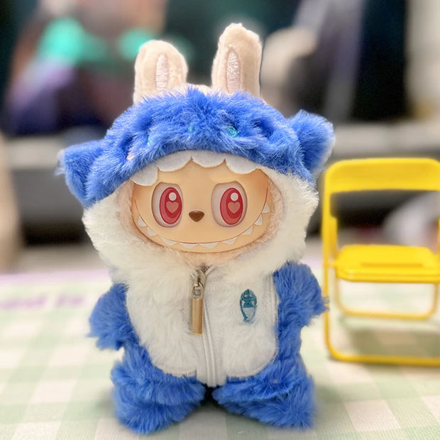 Labubu 17cm Doll Clothes - Cute Plush Macaron Outfit for V1 V2 Dolls