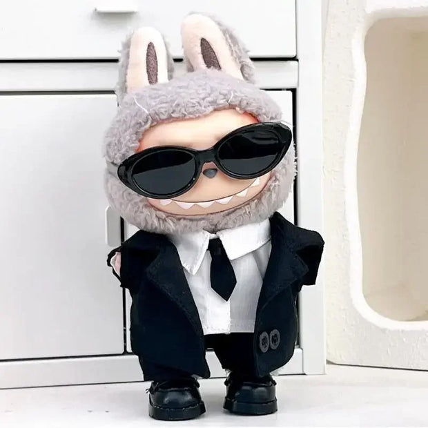 Labubu Doll Clothes Outfit - Cool Fashion Suits with Sunglasses for 17cm Dolls