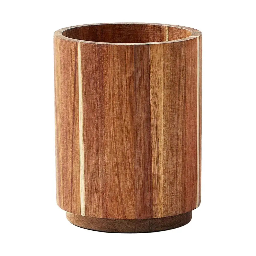 Kitchen Counter Cutlery Box - Wooden Circular Storage for Cooking Tools
