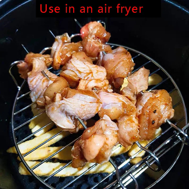 Stainless Steel Grill Baking Pan - BBQ Kitchen Tools for Air Fryers