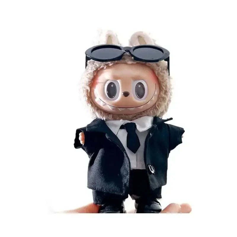 Labubu Doll Clothes Outfit - Cool Fashion Suits with Sunglasses for 17cm Dolls