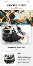Widesea Camping Tourist Burner 8800W Gas Stove Cookware Portable Furnace Picnic Barbecue Tourism Supplies Outdoor Recreation