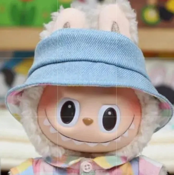 Ropa Labubu 3.0 Baby Doll Outfit - Rainbow Plaid Shirt and Macaron Clothes