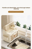Kitchen Bowl Rack - Tableware Box with Lid and Dish Drain Rack