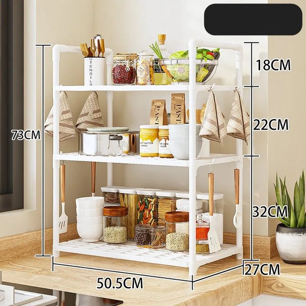 Kitchen Shelving Floor To Floor Multilayer Microwave Oven Multifunctional Household Storage Shelf Shelf Pot Storage Shelf
