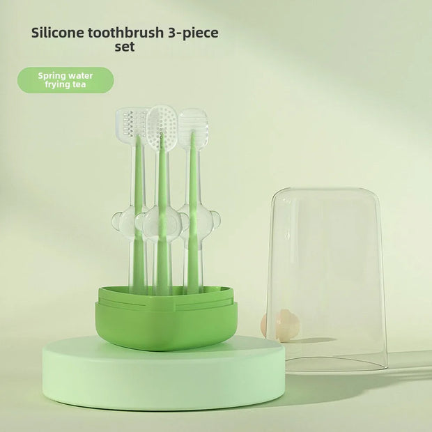 Pet Silicone Toothbrush and Toothpaste Set - Teeth Cleaning for Cats and Dogs
