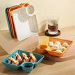 Square Dumpling Plate - Creative Snack Platter with Vinegar Space