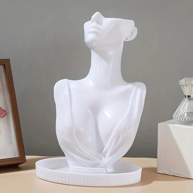 1PC Plastic Jewelry Display Stand with Tray for Necklaces And Earrings Home Decor & Birthday/Christmas Gift - Tropical Treasures LTD
