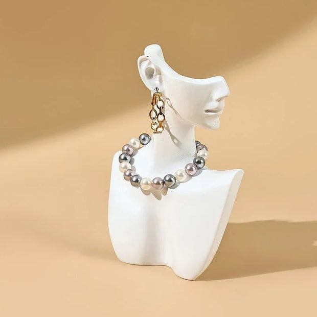 1PC Resin Side Face Mannequin Head Bust Jewelry Display Stand for Necklace Bracelet Earrings Jewellery Storage Holder Rack - Tropical Treasures LTD