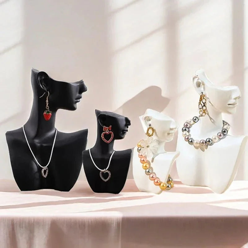 1PC Resin Side Face Mannequin Head Bust Jewelry Display Stand for Necklace Bracelet Earrings Jewellery Storage Holder Rack - Tropical Treasures LTD