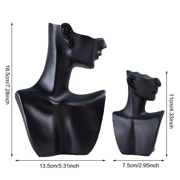 1PC Resin Side Face Mannequin Head Bust Jewelry Display Stand for Necklace Bracelet Earrings Jewellery Storage Holder Rack - Tropical Treasures LTD