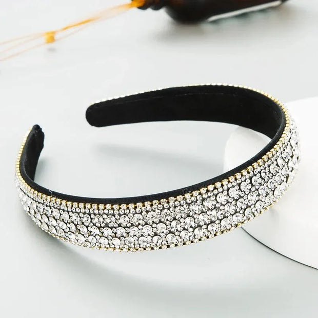 Fashion Gold/Silver Pearl Hair Band Baroque Rhinestone Headband for Girls Luxury Sweet Headwear Casual Hair Accessories - Tropical Treasures LTD