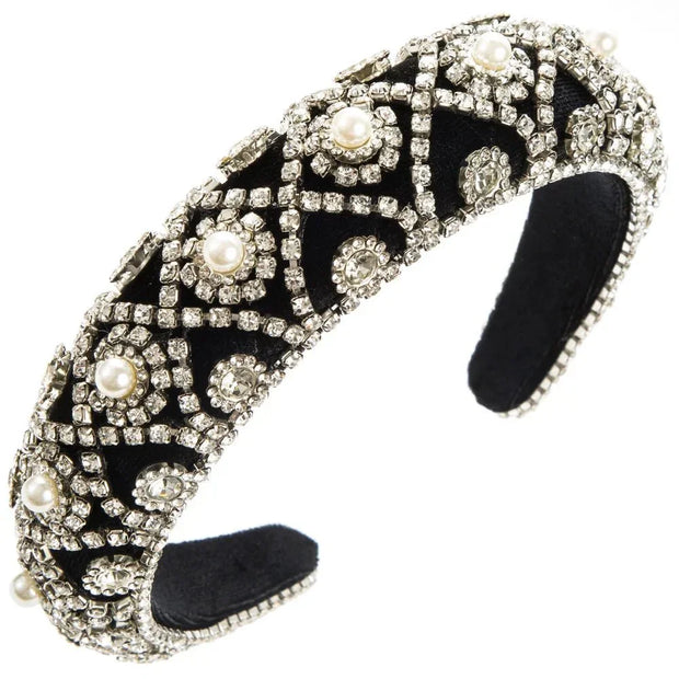 Fashion Gold/Silver Pearl Hair Band Baroque Rhinestone Headband for Girls Luxury Sweet Headwear Casual Hair Accessories - Tropical Treasures LTD