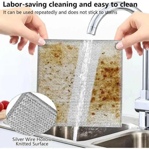 Magic Cleaning Cloth 20x20cm Double - Sided Thickened Eco - Friendly Microfiber for Kitchen Dish Pot Washing - Kitchen Towel Clean Tool - Tropical Treasures LTD