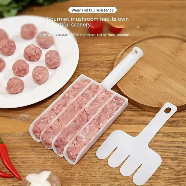 1 kitchen quadruple rice meat dumpling machine fish meatball household mold plastic spoon meat filling processing - Tropical Treasures LTD