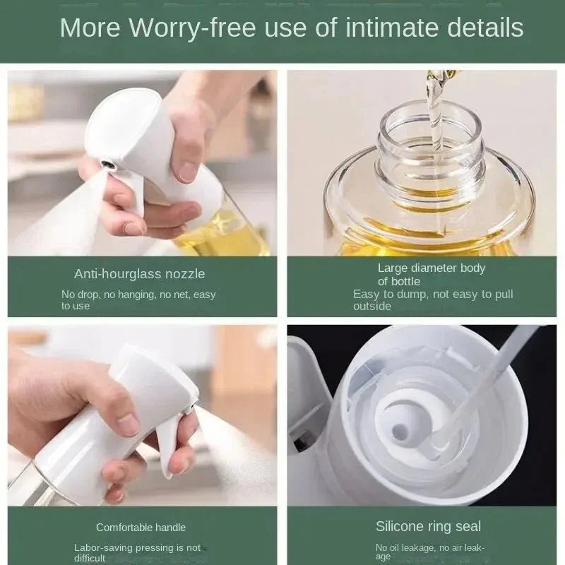 1PC Oil Spray Pot 200/300/500ML Edible Olive Oil Spray Bottle for Kitchen Air Fryer Atomized Misty Oil Tank Household Herb & Spice Tool - Tropical Treasures LTD