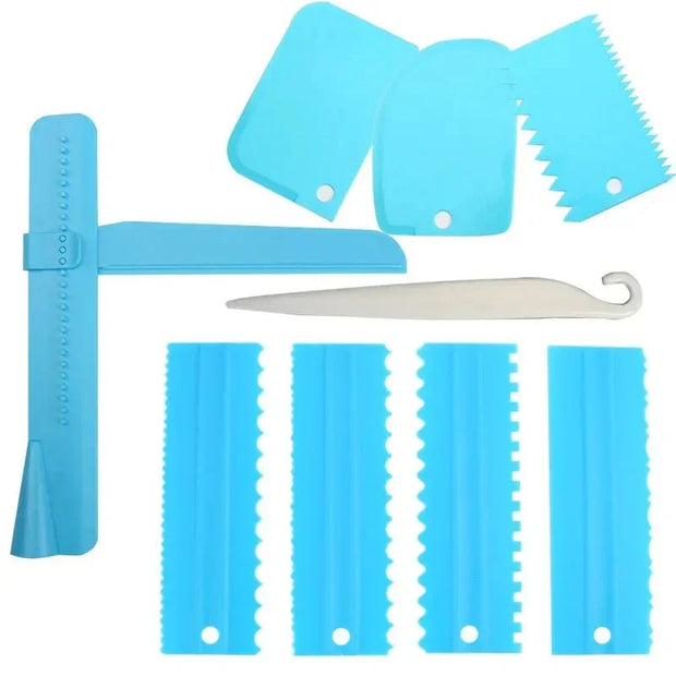 4/9pcs Cake Decoration Comb Set Adjustable Cream Demoulding Knife Smooth Scraper Baking Pastry Spatula Tools for Cake Smoothing - Tropical Treasures LTD