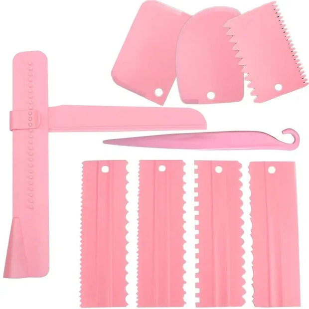 4/9pcs Cake Decoration Comb Set Adjustable Cream Demoulding Knife Smooth Scraper Baking Pastry Spatula Tools for Cake Smoothing - Tropical Treasures LTD