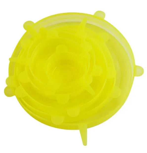6Pcs Food Grade Silicone Preservation Cover Reusable Airtight Food Universal Dish Stretch Round Lids For Kitchen Accessories - Tropical Treasures LTD