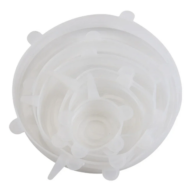 6Pcs Food Grade Silicone Preservation Cover Reusable Airtight Food Universal Dish Stretch Round Lids For Kitchen Accessories - Tropical Treasures LTD