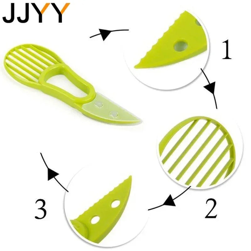 JJYY 3 In 1 Avocado Slicer Shea Corer Butter Fruit Peeler Cutter Pulp Separator Kitchen Vegetable Tools - Tropical Treasures LTD