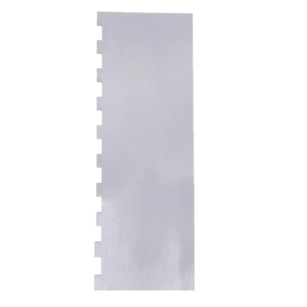 LMETJMA 10 Inch Stainless Steel Cake Scraper Double Sided Patterned Edge Eco - Friendly Baking Pastry Cutter Tool JT160 - Tropical Treasures LTD