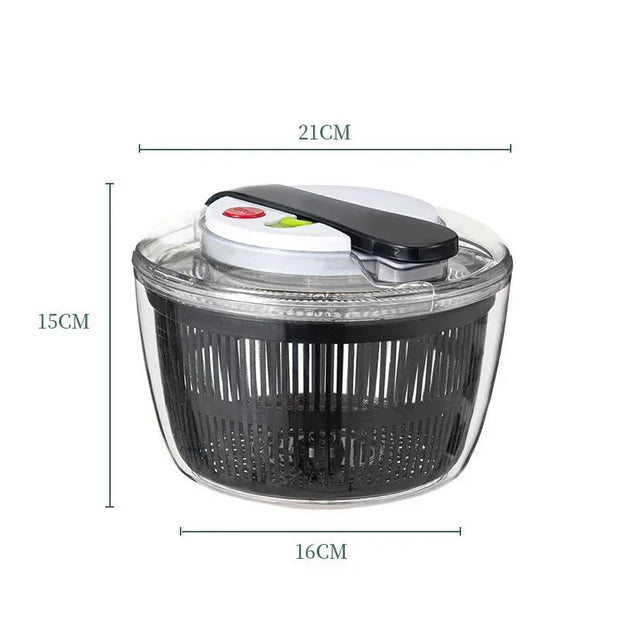LMETJMA 3L Large Salad Spinner Eco - Friendly Plastic One - Handed Press Kitchen Tool for Salad Washer Dryer Drainer Mixer JT249 - Tropical Treasures LTD